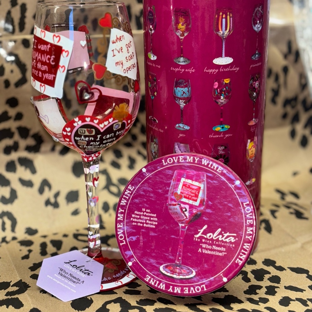 BN Hand Painted Wine Glass